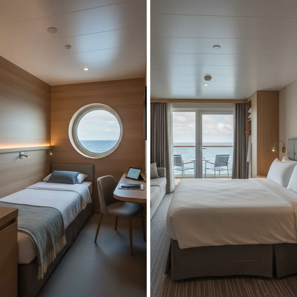 Comparaison d'une cabine solo et d'une cabine double sur une croisière
