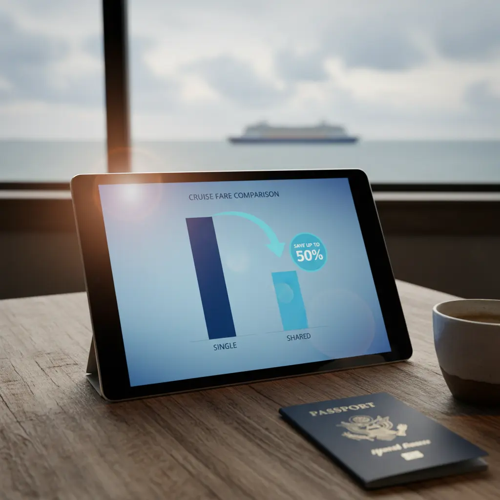 Bar chart illustrating significant cost savings when sharing a cruise cabin compared to paying a single supplement.