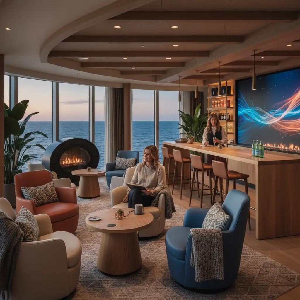 Интерьер Studio Lounge на круизном лайнере Norwegian Cruise Line