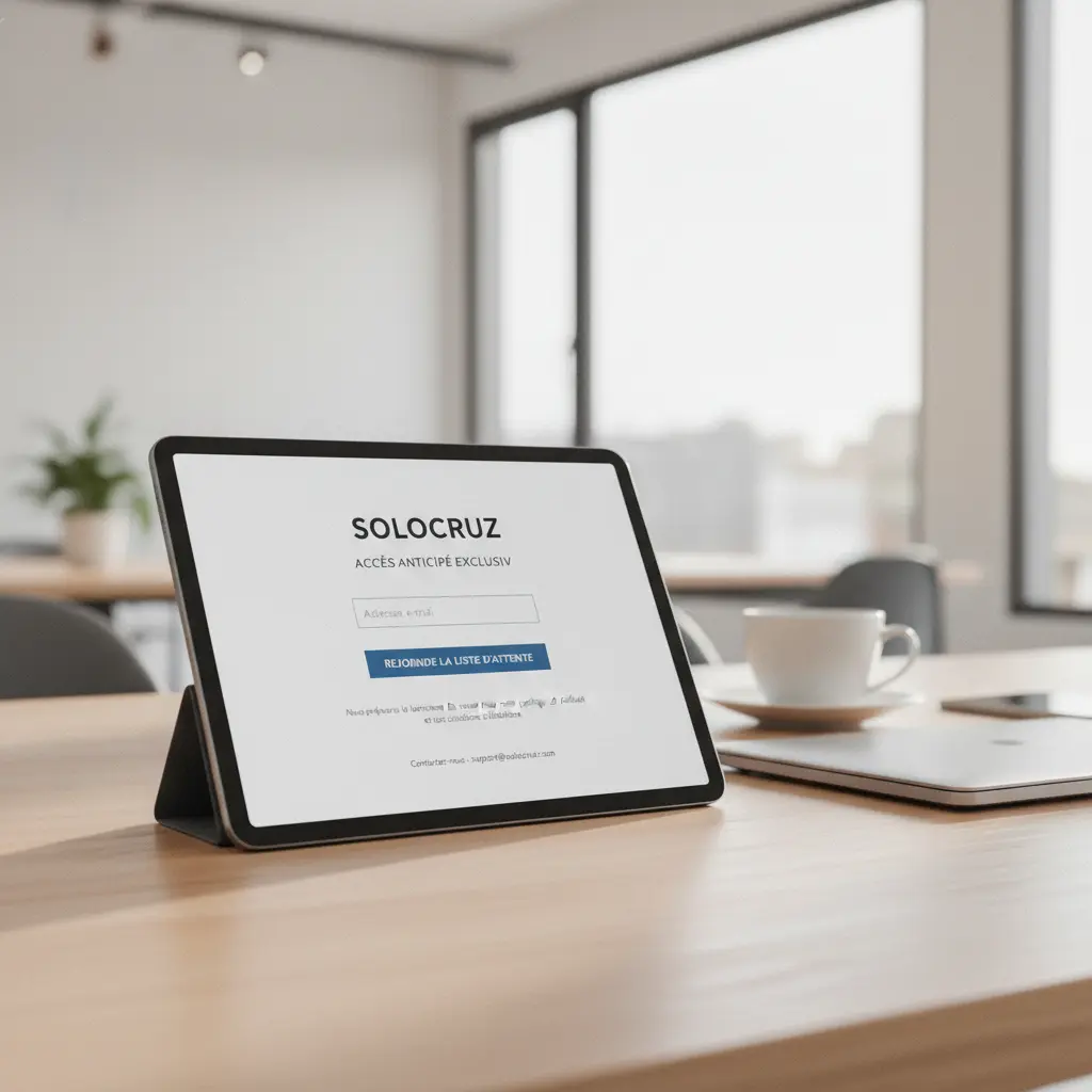Écran d'inscription par e-mail pour SoloCruz